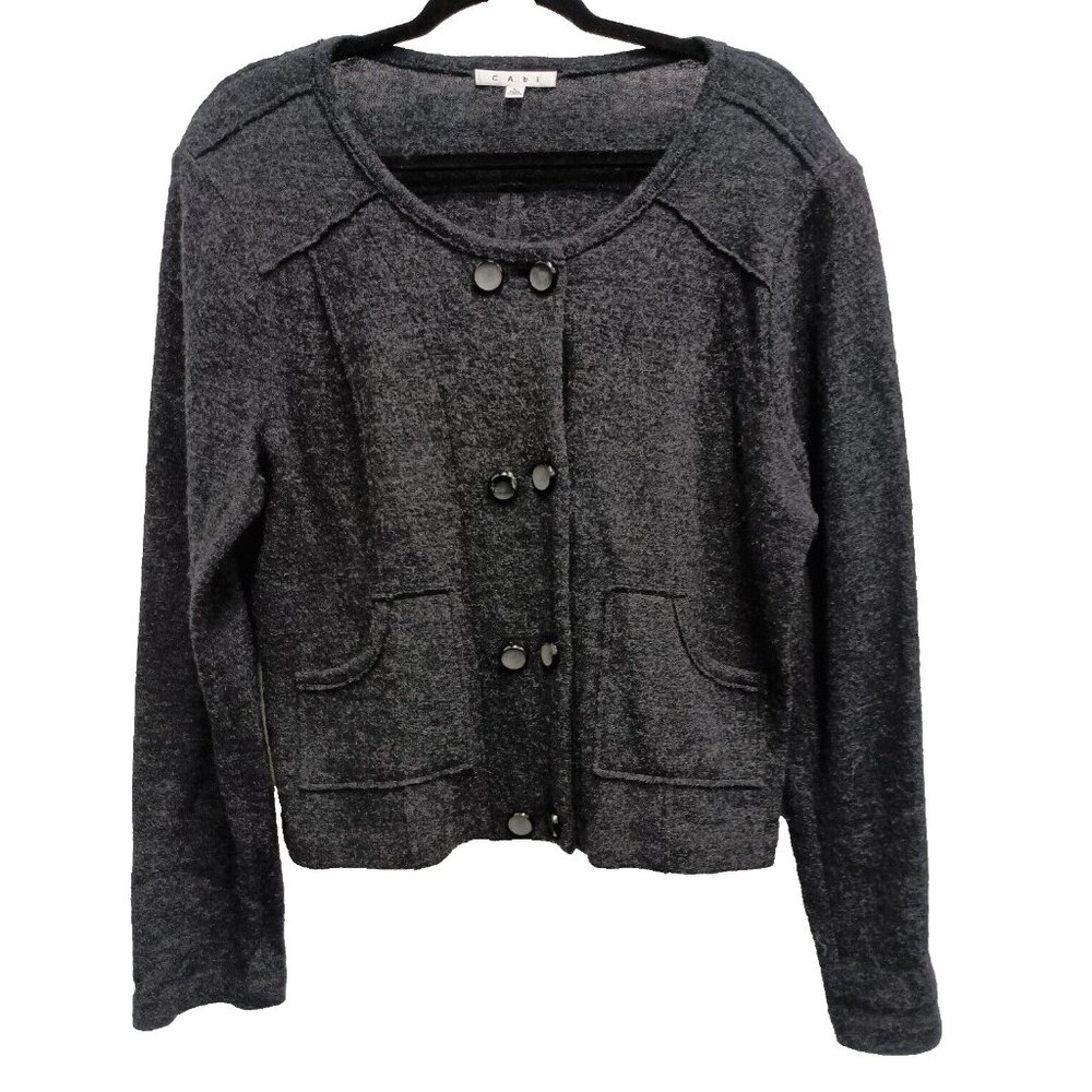 Cabi My Fair Jacket Womens Large Gray Wool Quite luxury Timeless Office #184